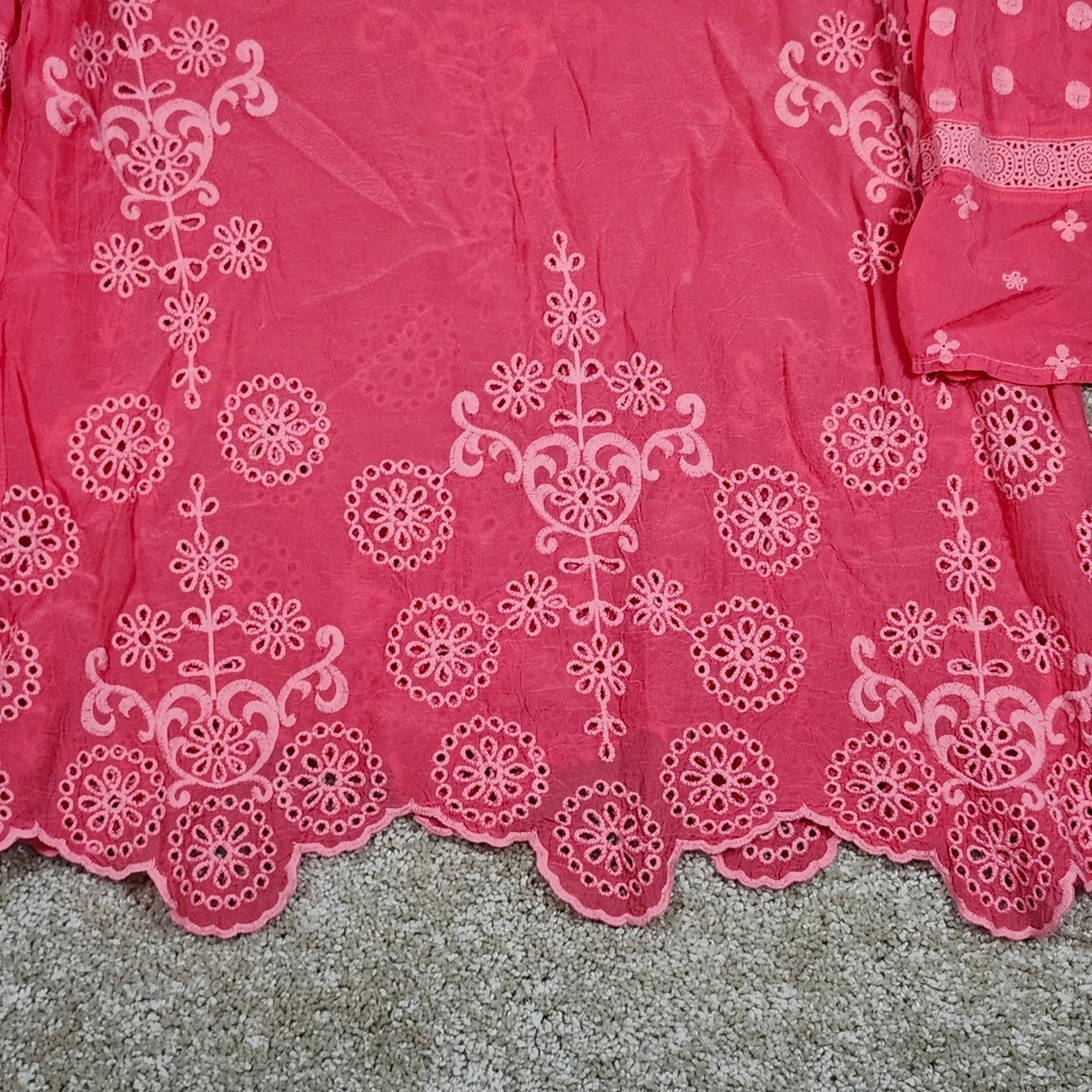 Johnny Was Pink Embroidered Bandana Tunic - Picture 12 of 12